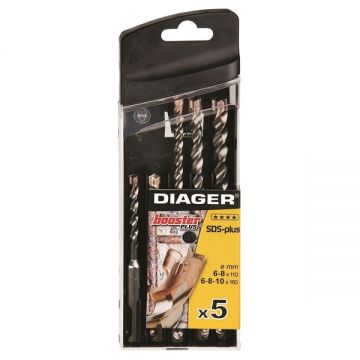 Diager  113 - Set burghie SDS-Plus 6-10  mm 5 bucati beton armat