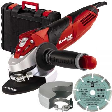 Einhell  TE-AG 125/750 Kit - Polizor unghiular cu fir 750 W 125 mm valiza plastic accesorii