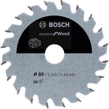 Bosch  Standard for Wood - Panza fierastrau circular lemn 85x15x1.1 mm 20 dinti