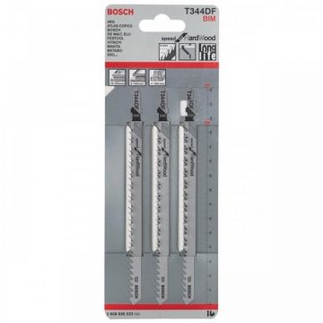 Bosch  T 344 DF - Set panze fierastrau pendular tija cu un prag de prindere (T) 152 mm lemn taiere dreapta grosiera 3 bucati