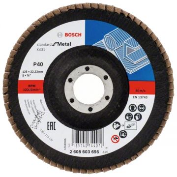 Bosch  X431 - Disc lamelar profil convex 125x22.2 mm granulatie 40