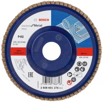Bosch  X431 - Disc lamelar profil drept 125x22.2 mm granulatie 40