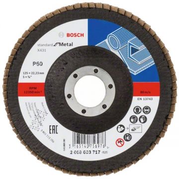 Bosch  X431 - Disc lamelar profil drept 125x22.2 mm granulatie 60