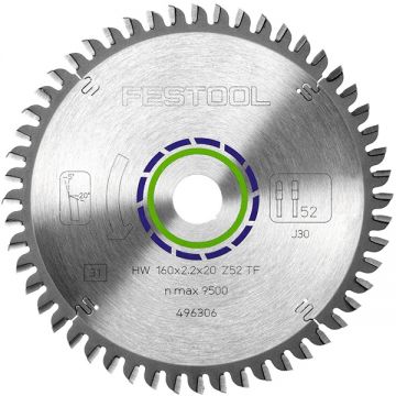 Festool  160x2.2x20 TF52 - Panza fierastrau circular aluminiu 160x20x2.2 mm 52 dinti