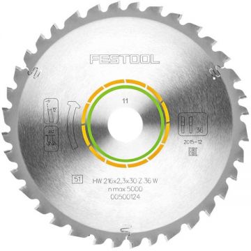 Festool  216x2.3x30 W36 - Panza fierastrau circular lemn 216x30x2.3 mm 36 dinti