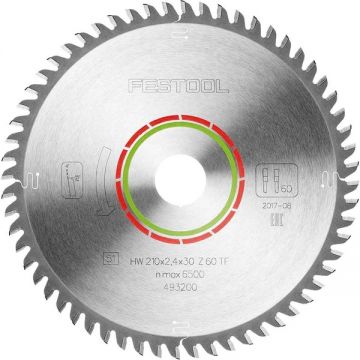 Festool  HW 210x24x30 TF60 - Panza fierastrau circular panouri laminate 210x30x2.4 mm 60 dinti