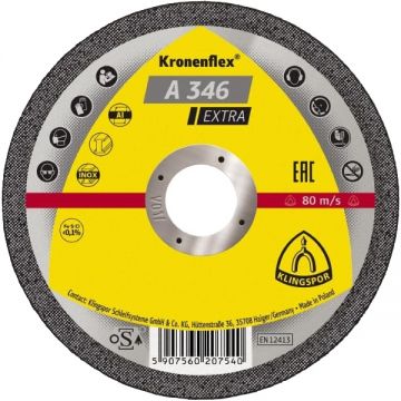 Klingspor  A 346 EXTRA - Disc taiere inox si metal 115x22.2x1.6 mm 1 buc