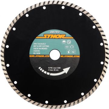 Sthor  08793 - Disc diamantat de taiere continuu 230x22.2x2.6 mm taiere umeda si uscata
