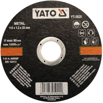 Yato  YT-5920 - Disc taiere metal 115x22x1.2 mm 1 buc
