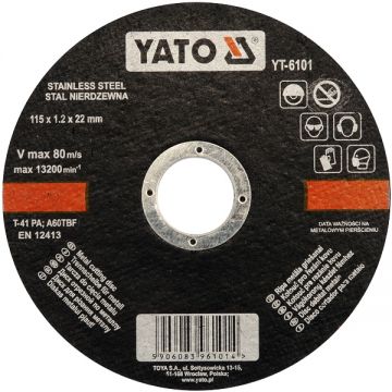Yato  YT-6101 - Disc taiere inox 115x22.2x1.2 mm 1 buc
