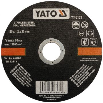 Yato  YT-6103 - Disc taiere inox 125x22x1.2 mm 1 buc