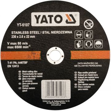 Yato  YT-6107 - Disc taiere inox 230x22x2 mm 1 buc