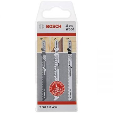 Bosch  2607011436 - Set panze fierastrau pendular tija cu un prag de prindere (T) 100 mm lemn taiere mixta 15 bucati