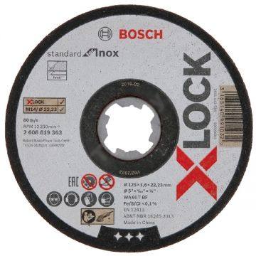 Bosch  X-LOCK - 10 x Disc taiere inox 125x22.2x1.6 mm