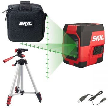 Skil  1911 DA - Nivela laser cu linii 20 m +/-0.5 mm/m 2 linii laser fascicul verde trepied geanta textila