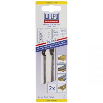 Wilpu  HC 12 K - Set panze fierastrau pendular tija cu un prag de prindere (T) 76.5 mm lemn taiere curba fina 2 bucati
