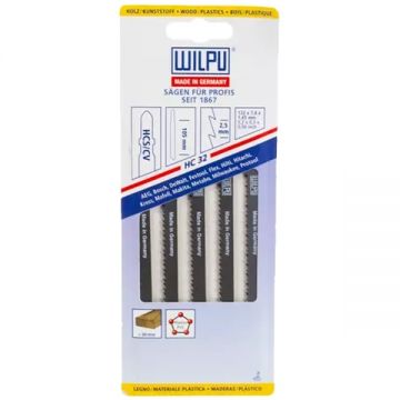 Wilpu  HC 32 - Set panze fierastrau pendular tija cu un prag de prindere (T) 132 mm lemn taiere dreapta fina 5 bucati