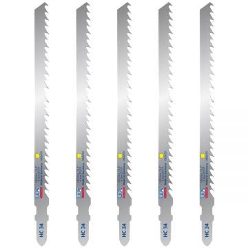 Wilpu  HC 34 - Set panze fierastrau pendular tija cu un prag de prindere (T) 132 mm lemn taiere dreapta fina 5 bucati
