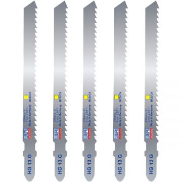 Wilpu  HG 13 G - Set panze fierastrau pendular tija cu un prag de prindere (T) 100 mm lemn taiere dreapta grosiera 5 bucati