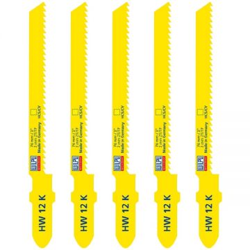 Wilpu  HW 12 K - Set panze fierastrau pendular tija cu un prag de prindere (T) 76.5 mm lemn taiere curba fina 5 bucati
