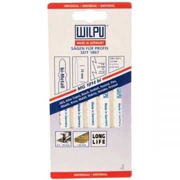 Wilpu  MG 1014 BI - Set panze fierastrau pendular tija cu un prag de prindere (T) 100 mm metal taiere dreapta grosiera 5 bucati
