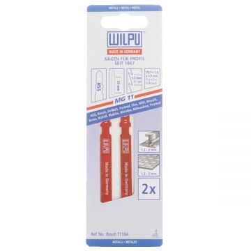 Wilpu  MG 11 - Set panze fierastrau pendular tija cu un prag de prindere (T) 76.5 mm metal taiere dreapta fina 2 bucati