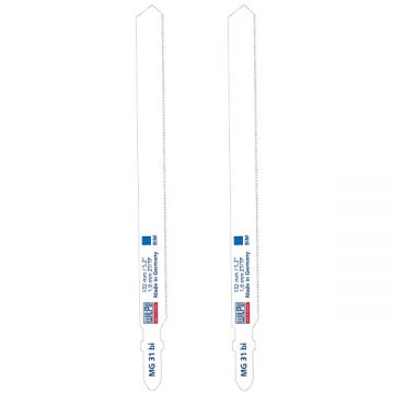 Wilpu  MG 31 BI - Set panze fierastrau pendular tija cu un prag de prindere (T) 132 mm metal taiere dreapta fina 2 bucati