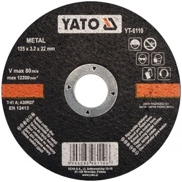 Yato  YT-6110 - Disc taiere metal 125x22x3.2 mm 1 buc