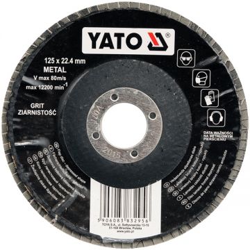Yato  YT-83291 - Disc lamelar profil convex 125x22.4 mm granulatie 36