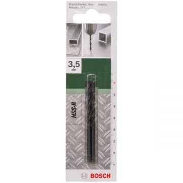 Bosch  2609255006 - Set burghie metal HSS-R 3.5  mm tija cilindrica 2  bucati