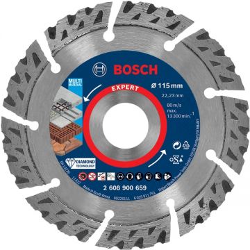 Bosch  EXPERT MultiMaterial - Disc diamantat de taiere segmentat 115x22.2x2.2 mm taiere uscata