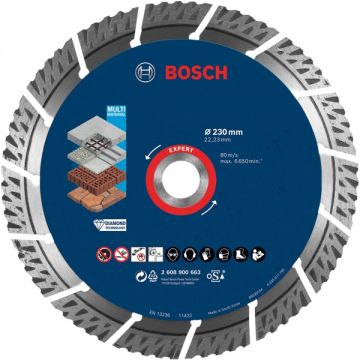 Bosch  EXPERT MultiMaterial - Disc diamantat de taiere segmentat 230x22.2x2.4 mm taiere uscata