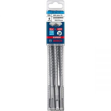Bosch  EXPERT SDS plus-7X - Set burghie SDS-Plus 6  mm 10 bucati beton armat