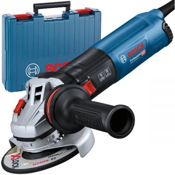 Bosch  GWS 14-125 S - Polizor unghiular cu fir 1400 W 125 mm turatie reglabila maner antivibratii pornire lina valiza plastic