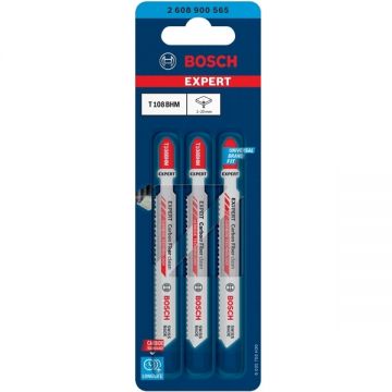 Bosch  T 108 BHM EXPERT - Set panze fierastrau pendular tija cu un prag de prindere (T) 92 mm panou laminat taiere dreapta fina 3 bucati