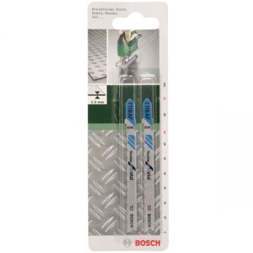 Bosch  T 118 AF - Set panze fierastrau pendular tija cu un prag de prindere (T) 91 mm aluminiu taiere dreapta fina 2 bucati