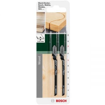 Bosch  T 119 BO - Set panze fierastrau pendular tija cu un prag de prindere (T) 82 mm lemn taiere curba fina 2 bucati