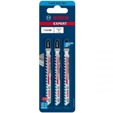 Bosch  T 141 HM EXPERT - Set panze fierastrau pendular tija cu un prag de prindere (T) 100 mm placi gips-carton taiere dreapta grosiera 3 bucati