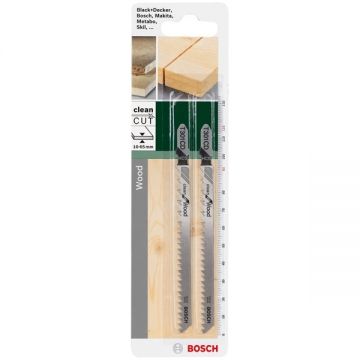 Bosch  T 301 CD - Set panze fierastrau pendular tija cu un prag de prindere (T) 116 mm lemn taiere dreapta fina 2 bucati