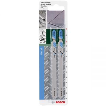 Bosch  T 318 A - Set panze fierastrau pendular tija cu un prag de prindere (T) 132 mm aluminiu taiere dreapta fina 2 bucati