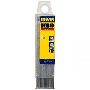 Irwin  10502320 - Set burghie metal HSS 8.9  mm tija cilindrica 5  bucati