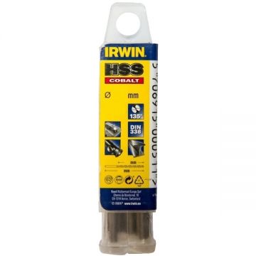 Irwin  10502514 - Set burghie metal HSS-CO 2.5  mm tija cilindrica 10  bucati