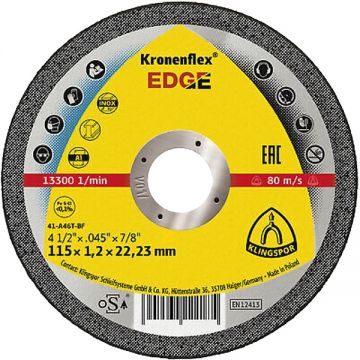 Klingspor  EDGE Special - Disc taiere inox 115x22.2x1.2 mm 1 buc