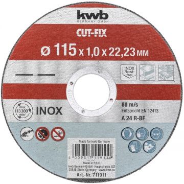 Kwb  49711911 - Disc taiere inox 115x22.2x1 mm 1 buc