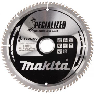 Makita  E-08894 - Panza fierastrau circular lemn 216x30x2 mm 80 dinti