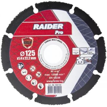 Raider  160154 - Disc taiere multimaterial 125x22.2x1.4 mm 1 buc