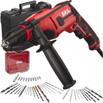 Skil  6725 GB - Masina de gaurit cu percutie 710 W mandrina rapida 13 mm valiza plastic accesorii