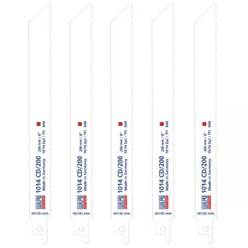 Wilpu  1014 CD/200 - Set panze fierastrau sabie bimetal 200 mm 10-14 dinti/inch dantura progresiva 5 bucati