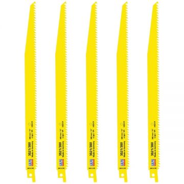 Wilpu  3021/300 - Set panze fierastrau sabie HCS/CV 300 mm 6 dinti/inch dantura standard 5 bucati