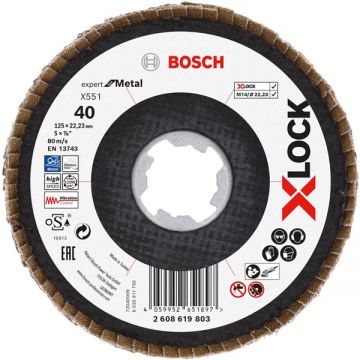 Bosch  Expert for Metal - Disc lamelar profil convex 125x22.2 mm granulatie 40